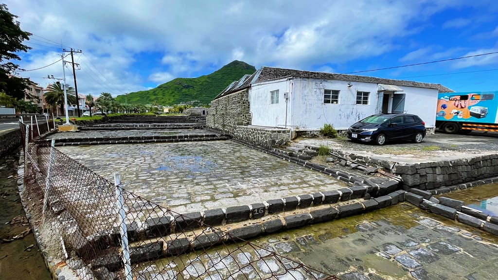 Sea salt harvesting in Mauritius