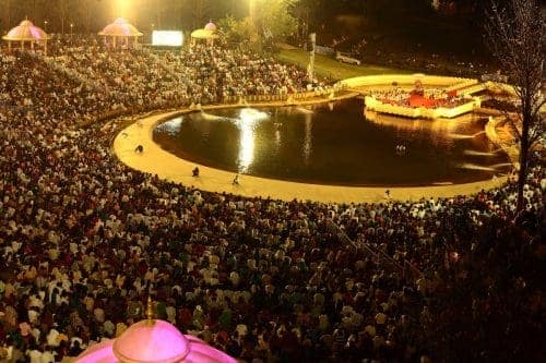 Maha Shivratri celebrations at The Art of Living International Center, Bangalore Image courtesy: Socialconnectblr via Wikipedia Commons