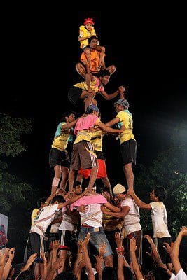 Dahi Handi, Janmashtami. Image Courtesy: Akshay Charegaonkar via Flikr