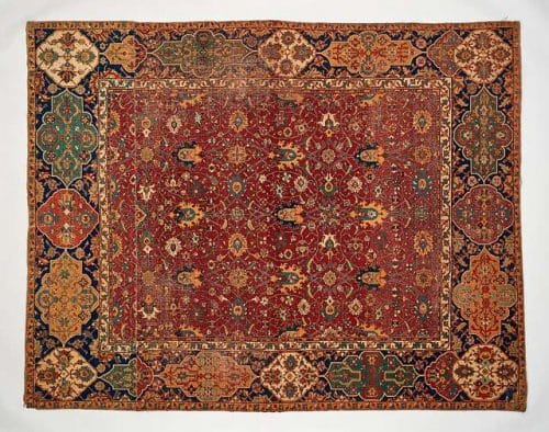 Safavid Herat Spiral Vine and Palmette carpet: Museum of Applied Arts, Budapest via Wikipedia Commons