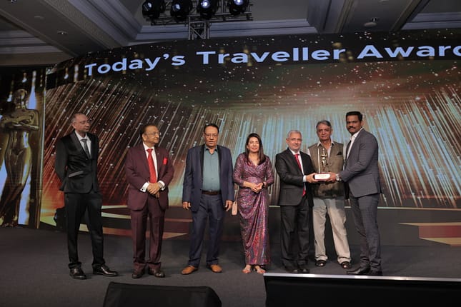 Mr Vikas S. Kamble, GCS, Deputy Resident Commissioner, Government of Goa receiving the award on behalf of  Hon'ble Shri Rohan Khaunte, Minister of Tourism, Government of Goa