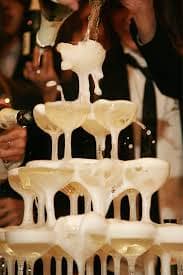 Champagne tower (image source: Wikimedia Commons)